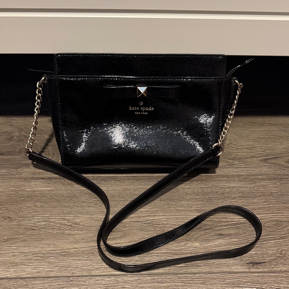 Kate Spade Glossy Black Crossbody Bag